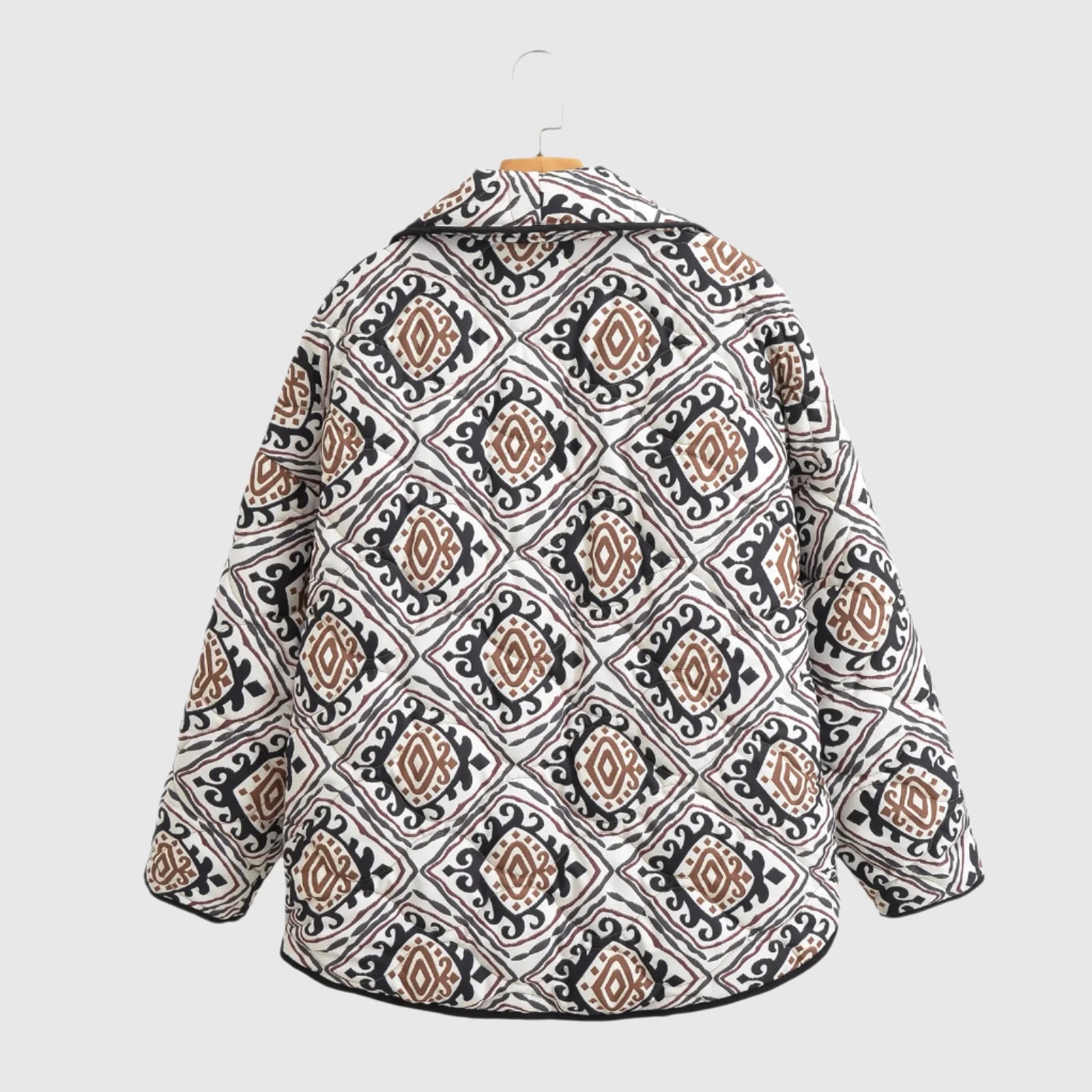 Women's Floral Print Vintage Cotton Padded Cropped Cardigan - ChoreGirl