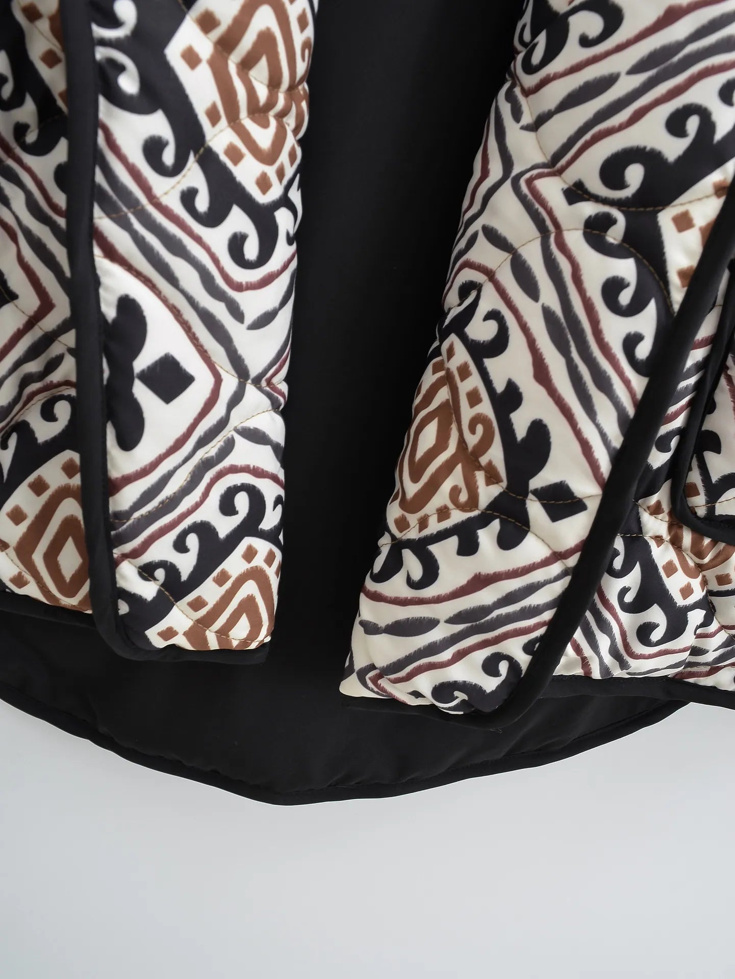 Women's Floral Print Vintage Cotton Padded Cropped Cardigan - ChoreGirl