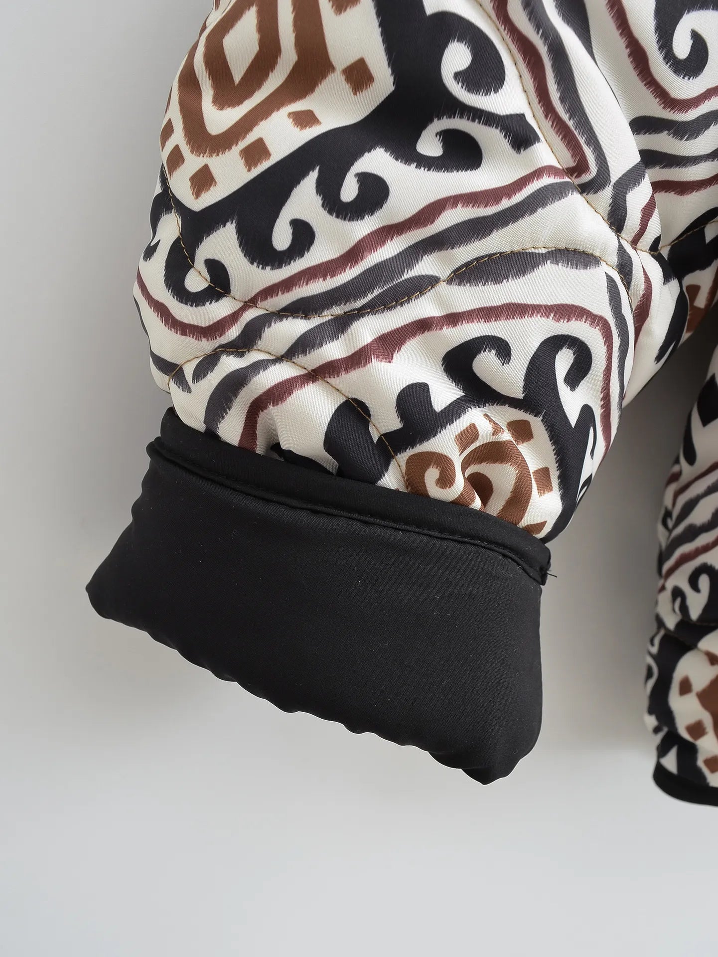 Women's Floral Print Vintage Cotton Padded Cropped Cardigan - ChoreGirl