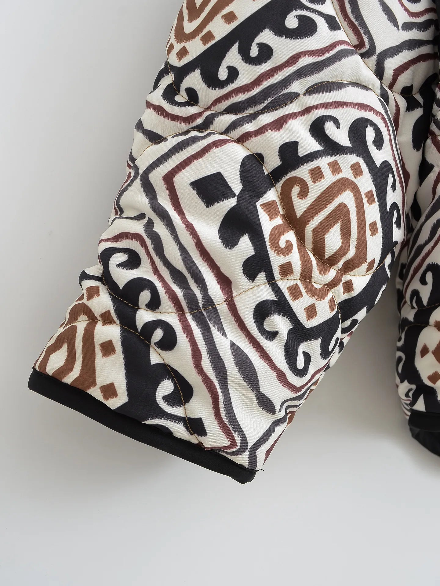 Women's Floral Print Vintage Cotton Padded Cropped Cardigan - ChoreGirl