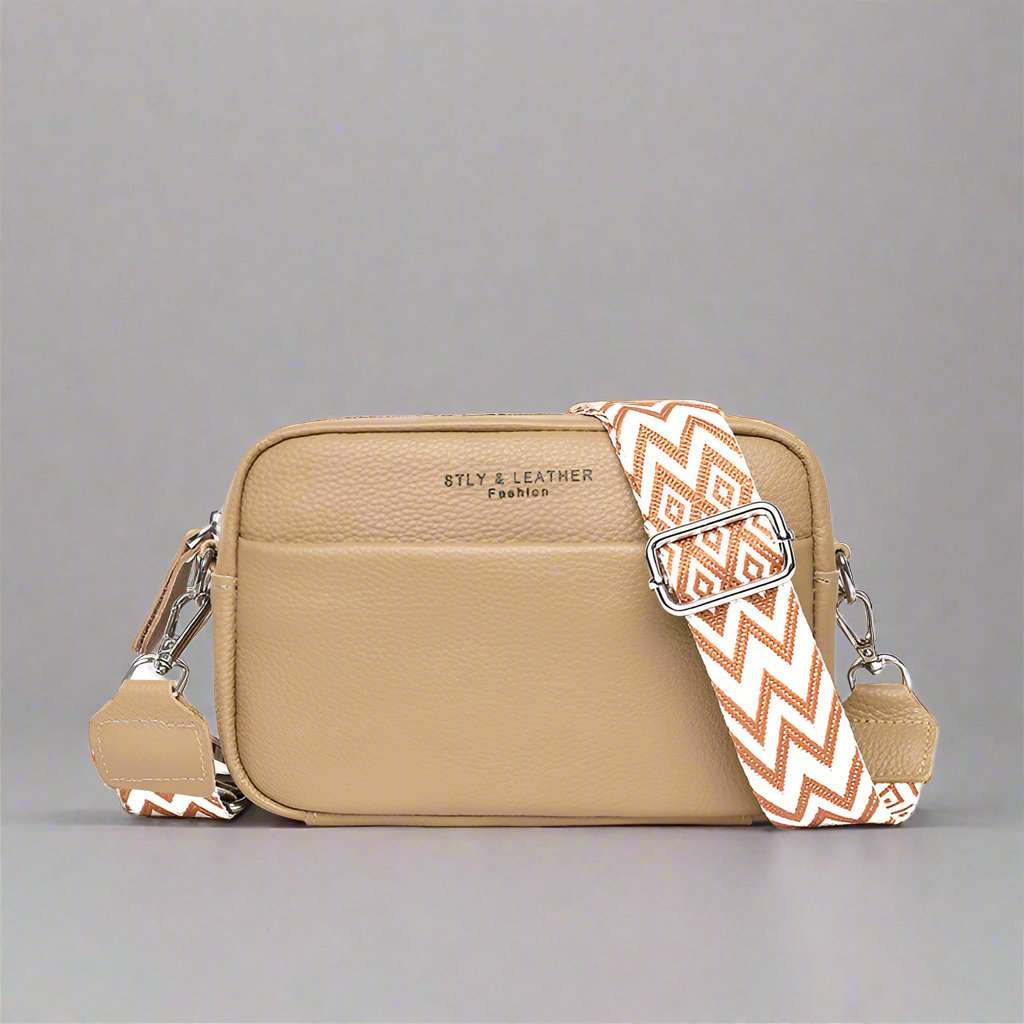 Women's Genuine Leather Small Shoulder Cross-body Bag With Wide Shoulder Strap - ChoreGirl