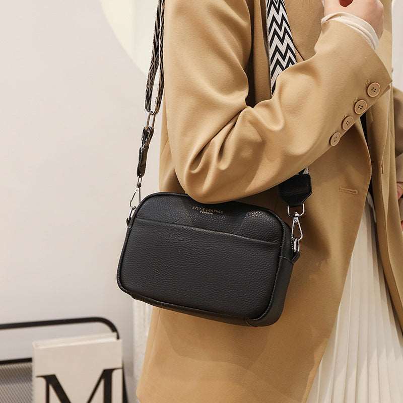 Women's Genuine Leather Small Shoulder Cross-body Bag With Wide Shoulder Strap - ChoreGirl