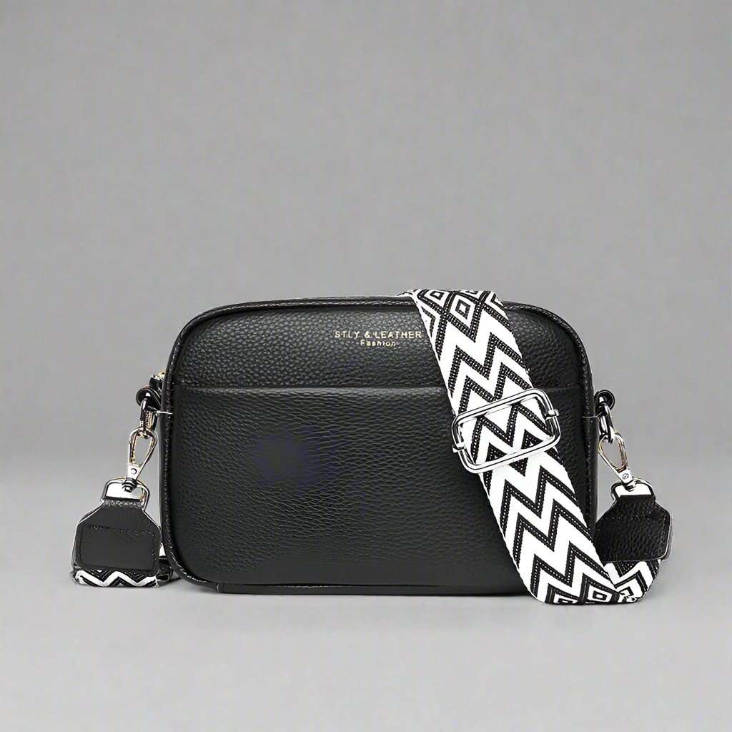 Women's Genuine Leather Small Shoulder Cross-body Bag With Wide Shoulder Strap - ChoreGirl