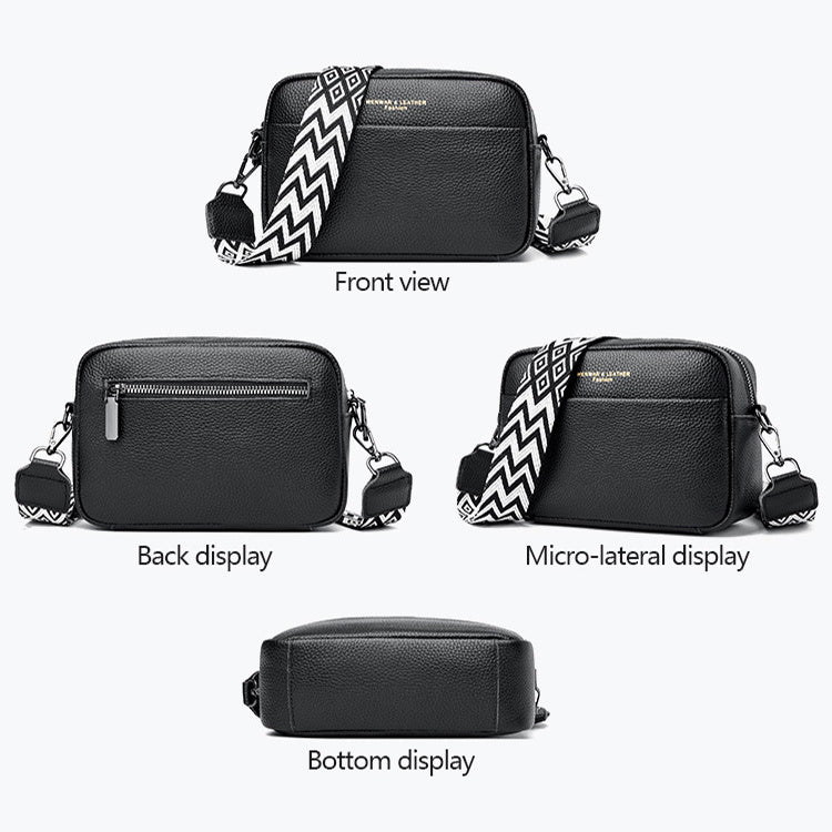 Women's Genuine Leather Small Shoulder Cross-body Bag With Wide Shoulder Strap - ChoreGirl