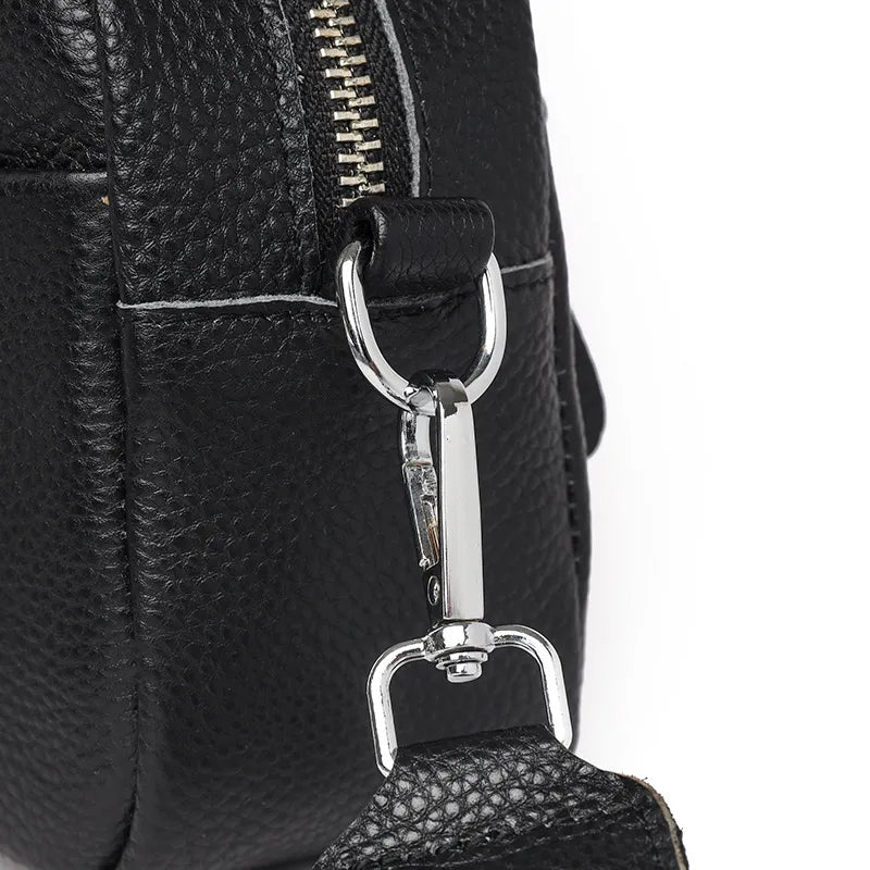 Women's Genuine Leather Small Shoulder Cross-body Bag With Wide Shoulder Strap - ChoreGirl