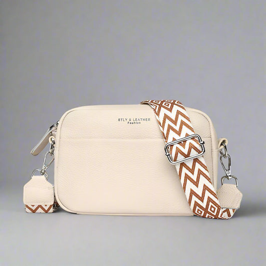 Women's Genuine Leather Small Shoulder Cross-body Bag With Wide Shoulder Strap - ChoreGirl