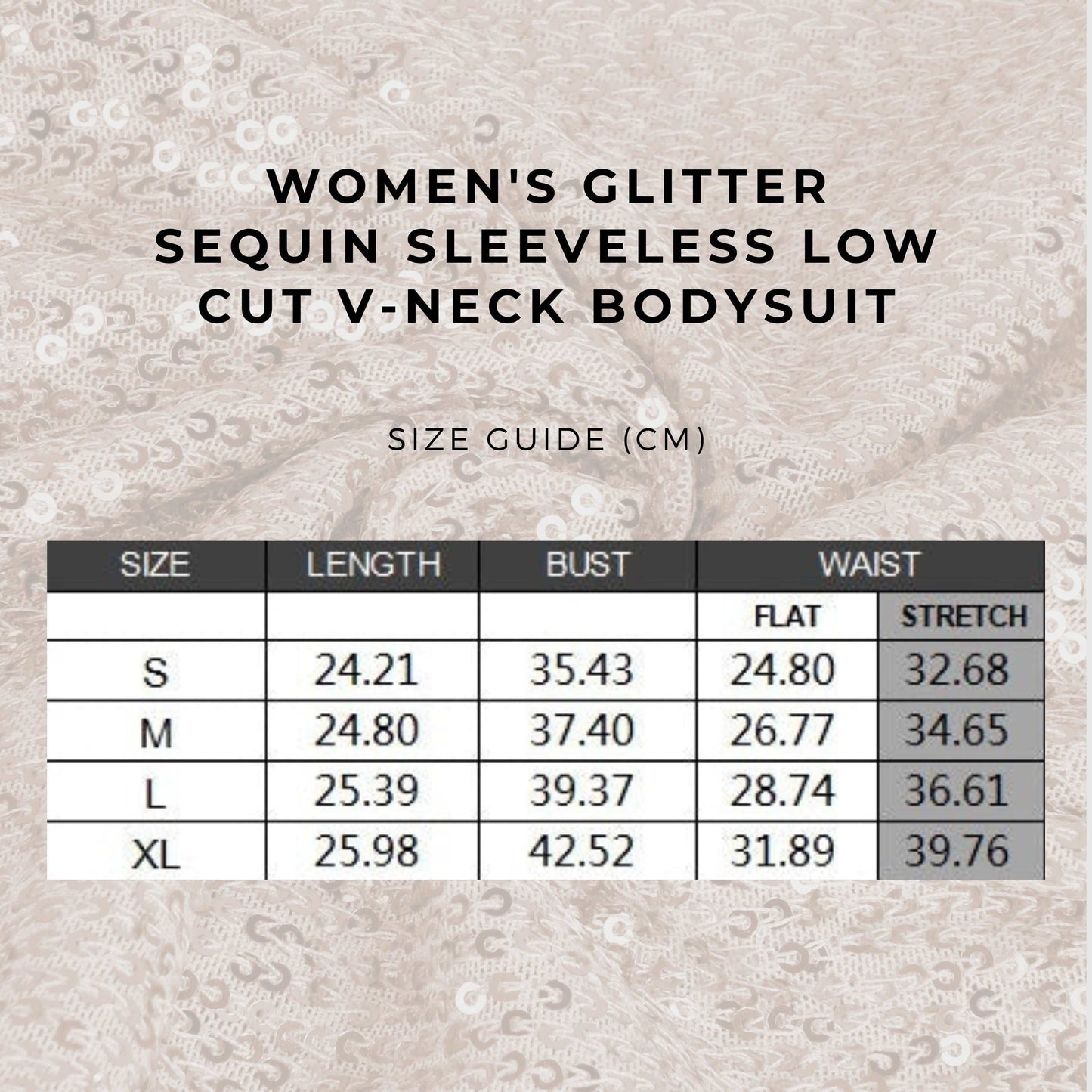 Women's Glitter Sequin Sleeveless Low Cut V-Neck Bodysuit - ChoreGirl
