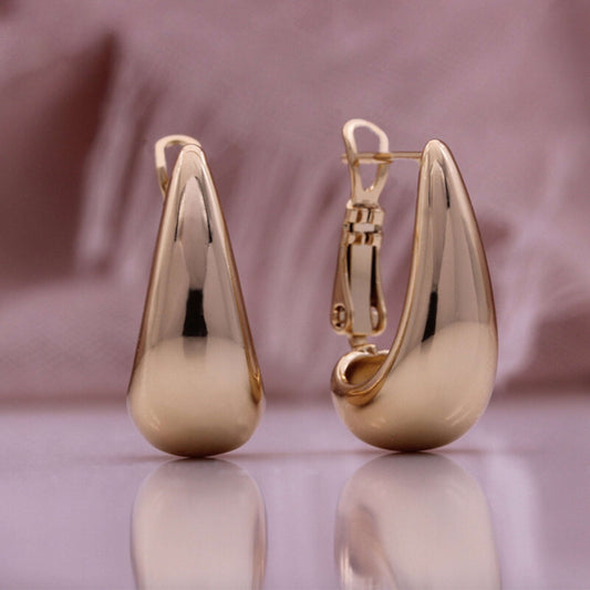 Women's Glossy Rose Gold Earrings - ChoreGirl