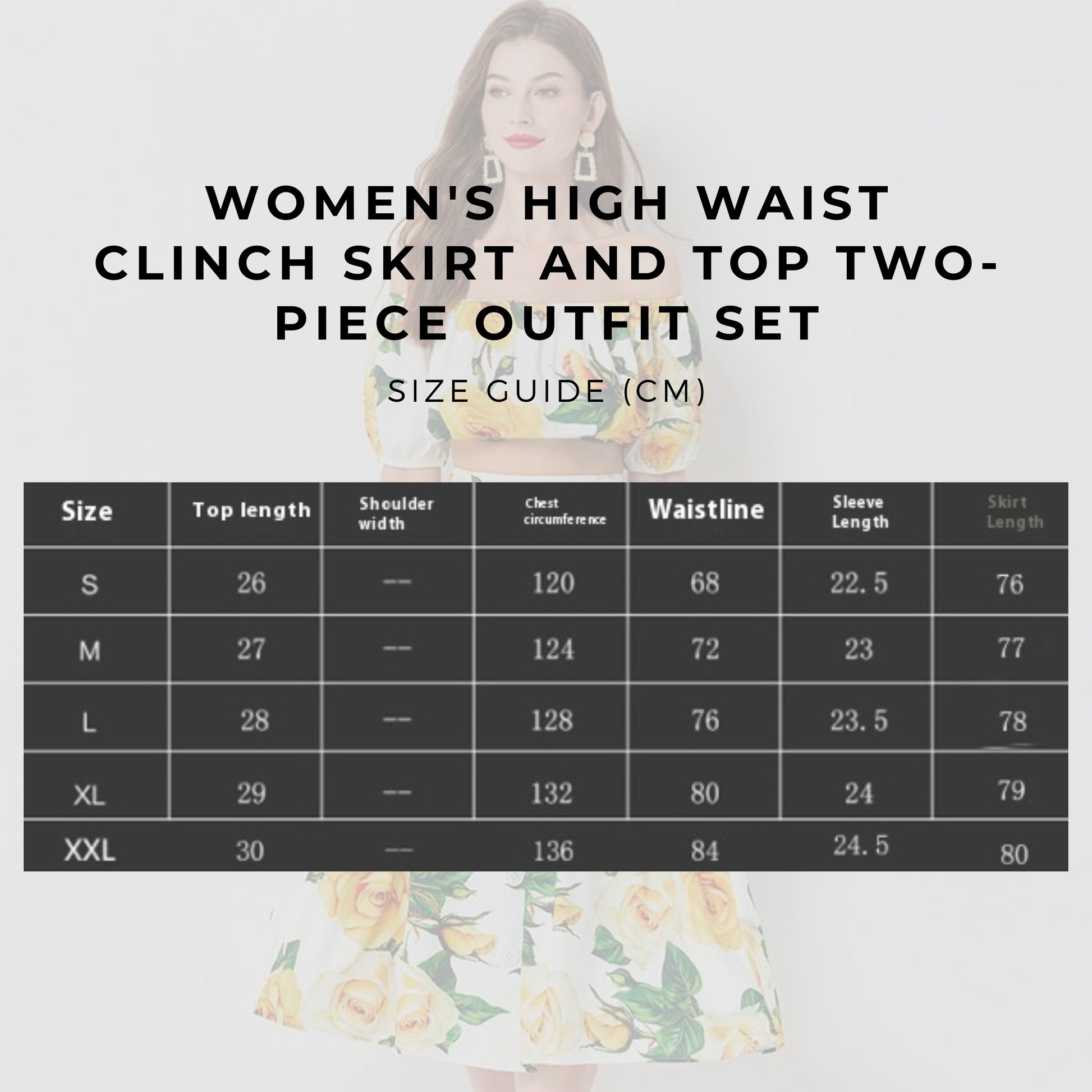 Women's High Waist Clinch Skirt and Top Two-piece Outfit Set - ChoreGirl