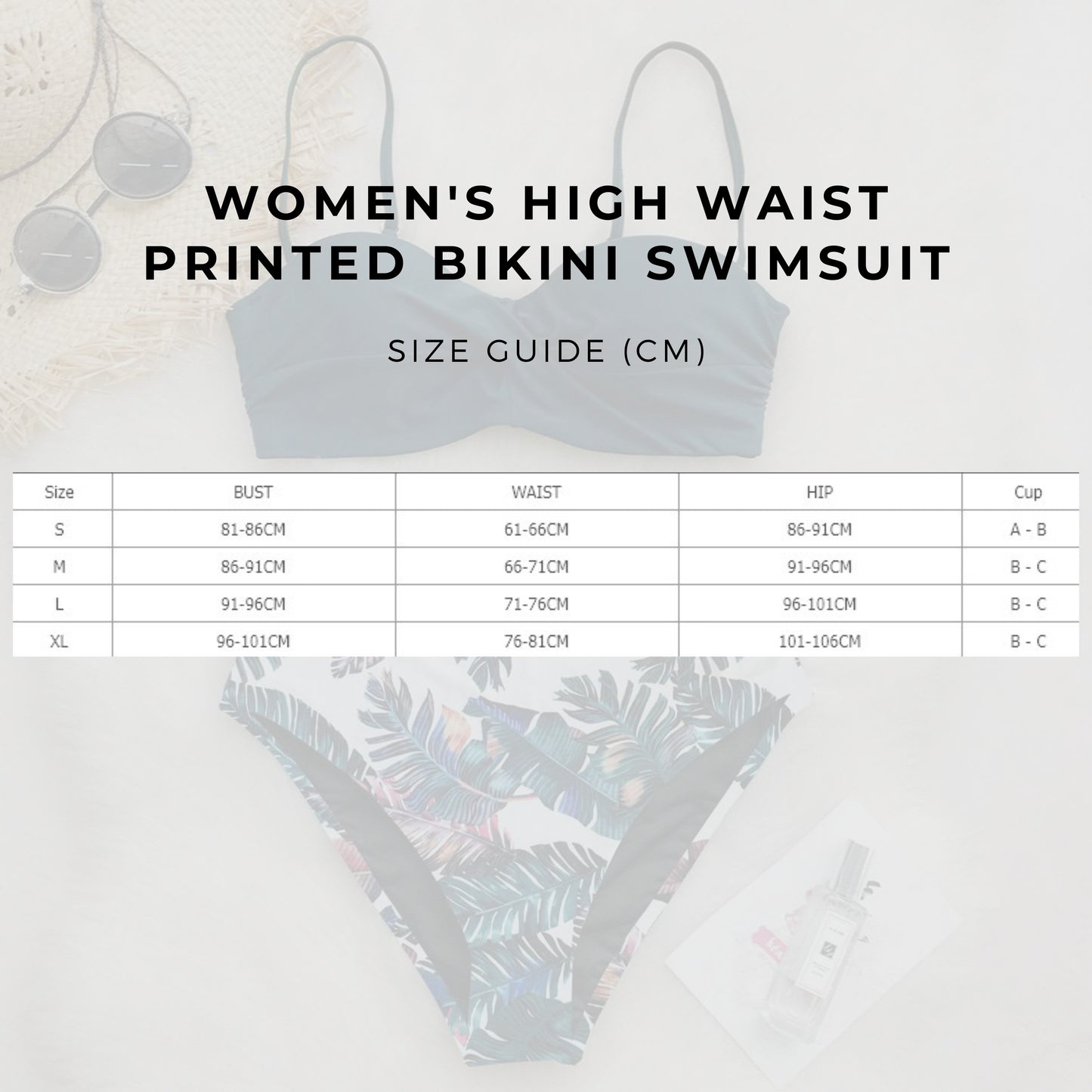 Women's High Waist Printed Bikini Swimsuit - ChoreGirl