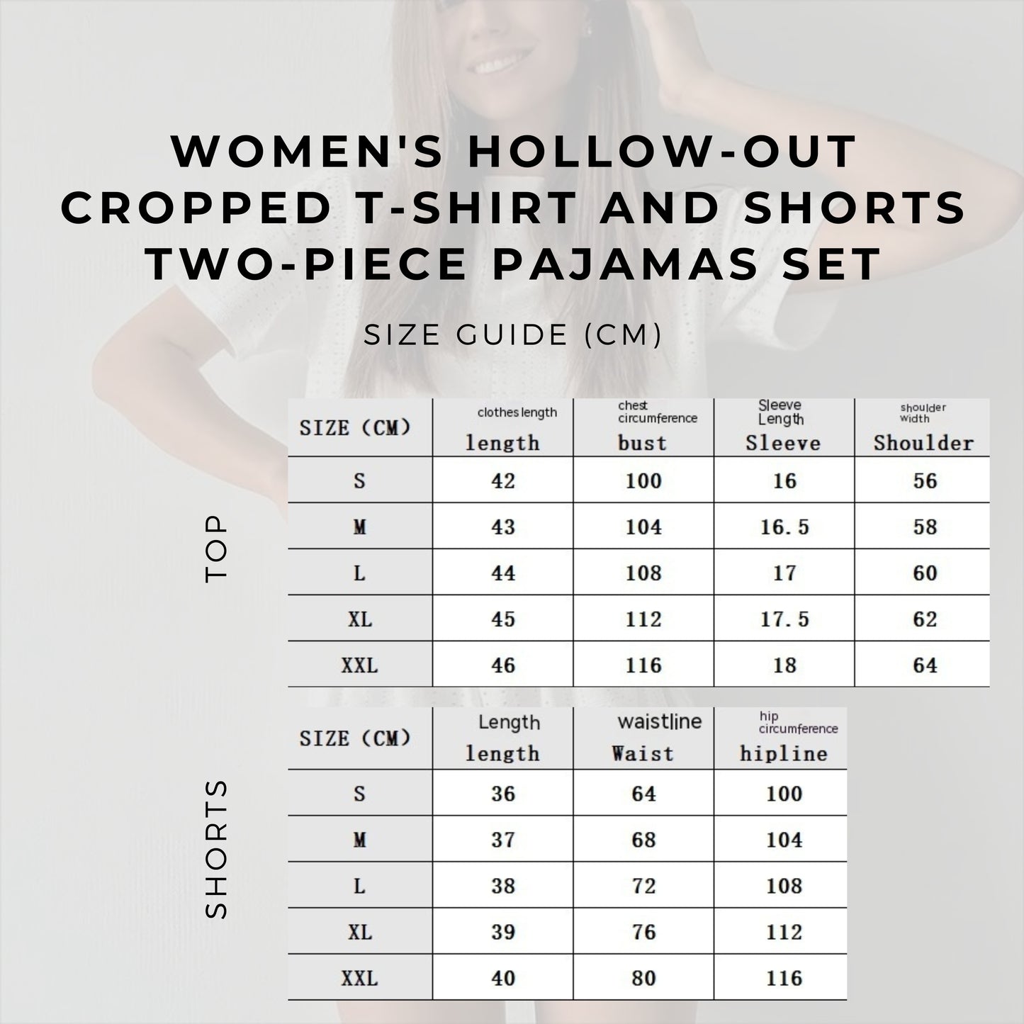 Women's Hollow-out Cropped T-Shirt and Shorts Two-piece Pajamas Set - ChoreGirl