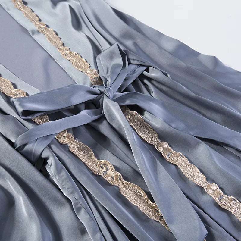 Women's Ice Silk Five Piece Pajamas Set - ChoreGirl