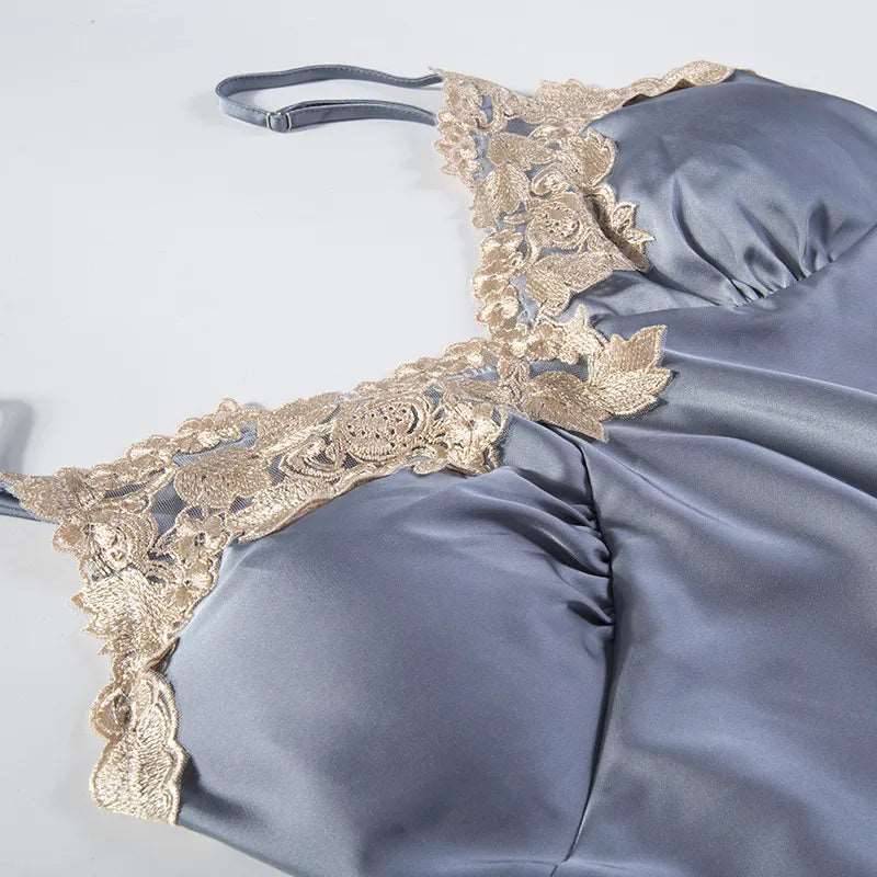 Women's Ice Silk Five Piece Pajamas Set - ChoreGirl