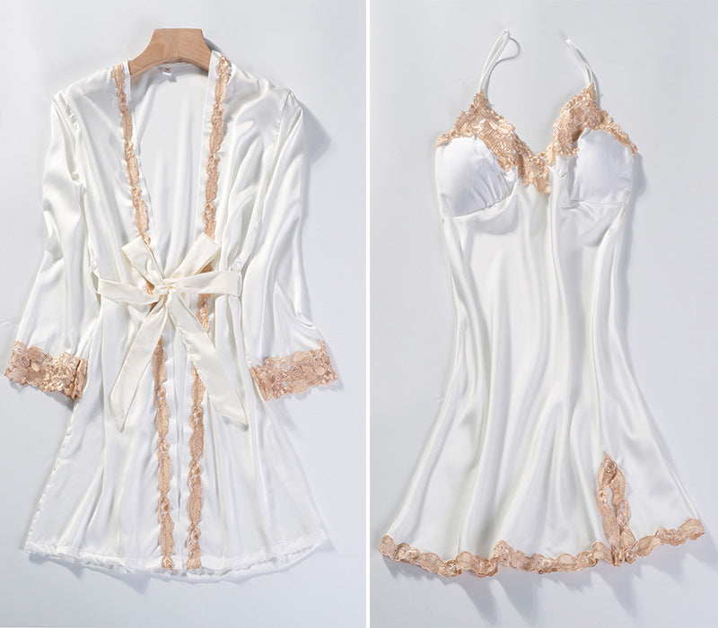 Women's Ice Silk Five Piece Pajamas Set - ChoreGirl
