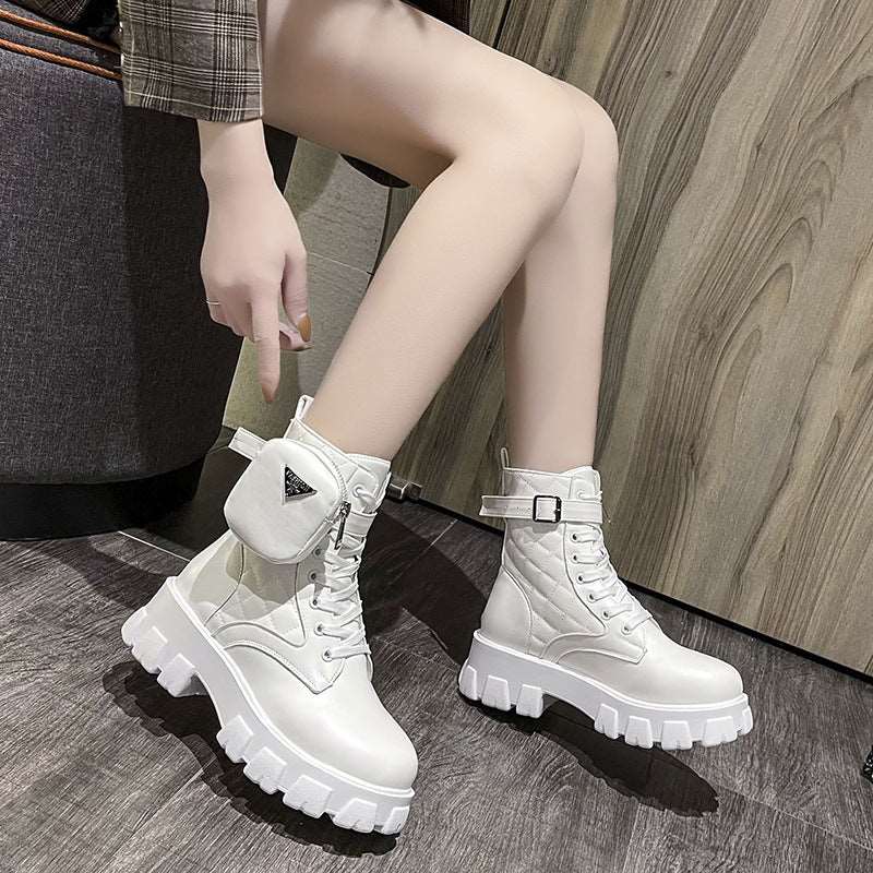 Women's Lace-up Thick Sole Martin Boots - ChoreGirl