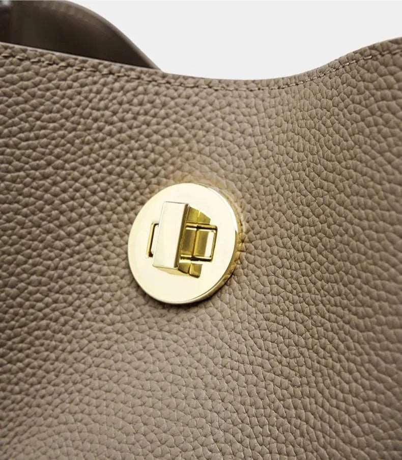 Women's Leather Bucket Style Shoulder Bag - ChoreGirl