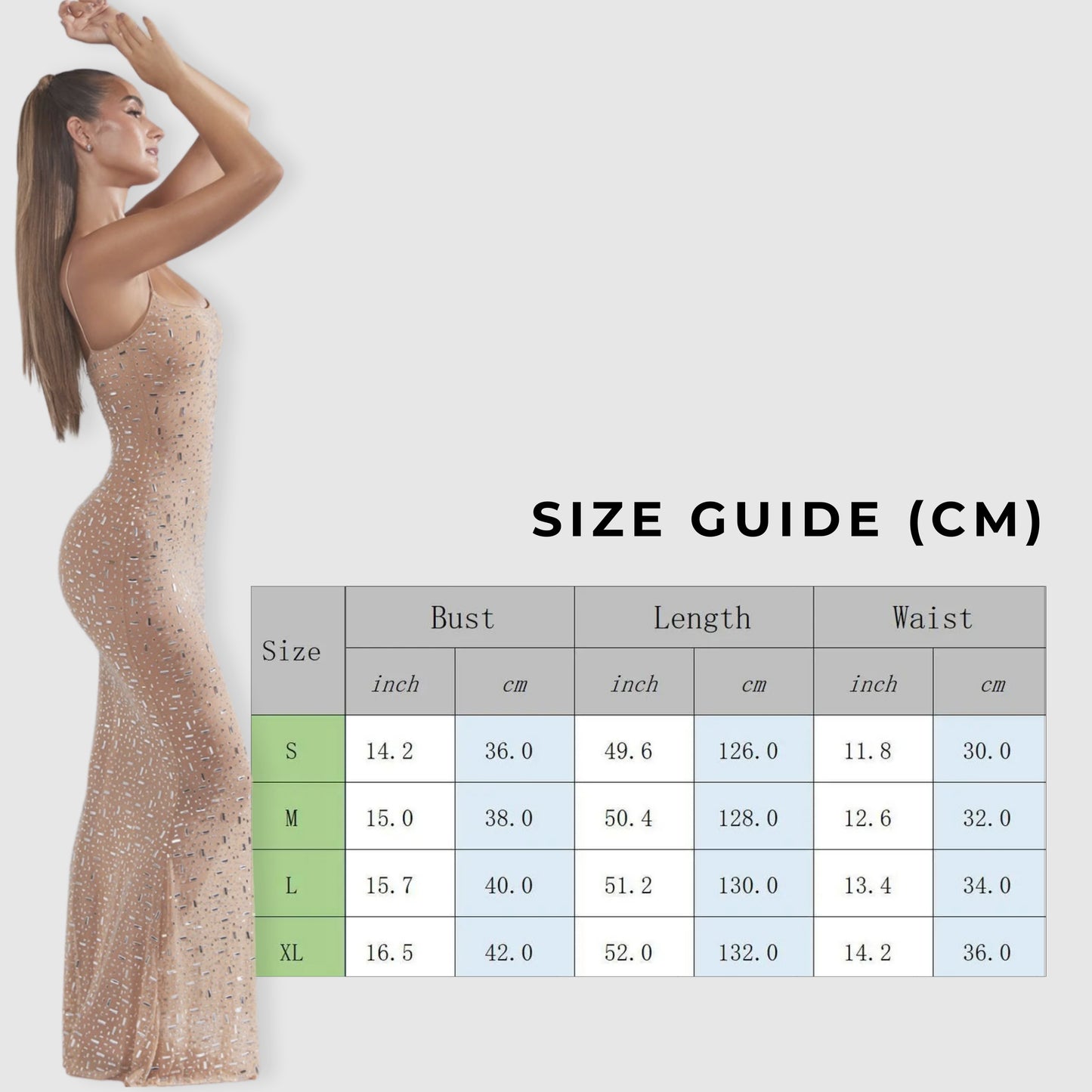 Women's Light See-through Diamond Sling Mermaid Dress with Rhinestone and Lace Detail - ChoreGirl