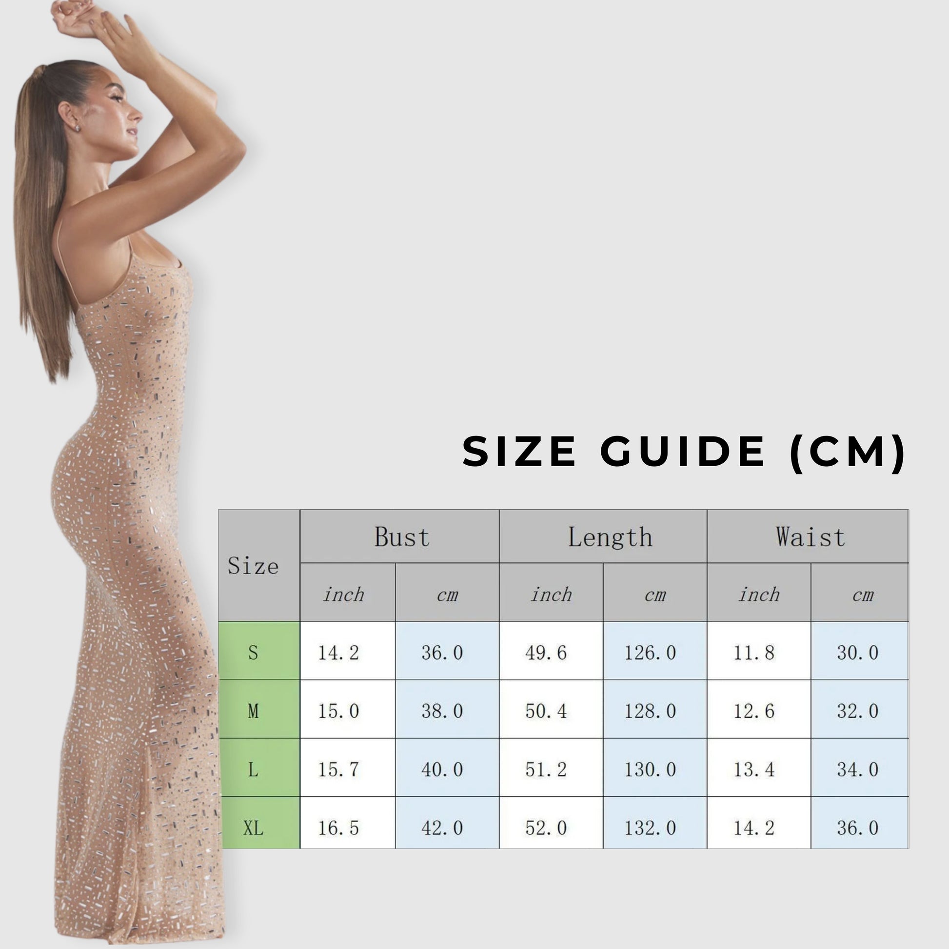 Women's Light See-through Diamond Sling Mermaid Dress with Rhinestone and Lace Detail - ChoreGirl