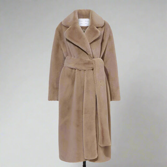 Beige robe coat on a white background