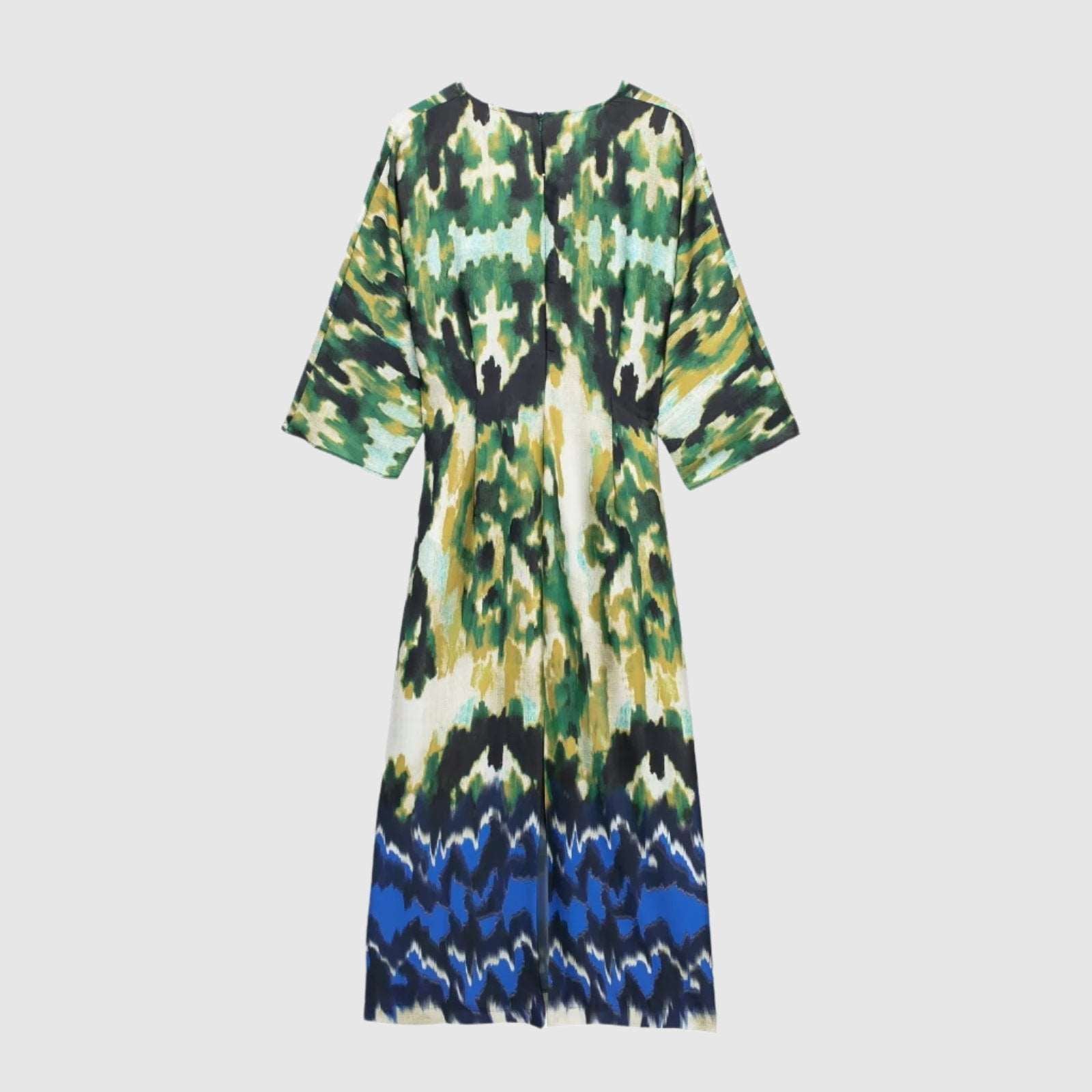 Women's Long Loose Satin V-neck Shirt Dress - ChoreGirl