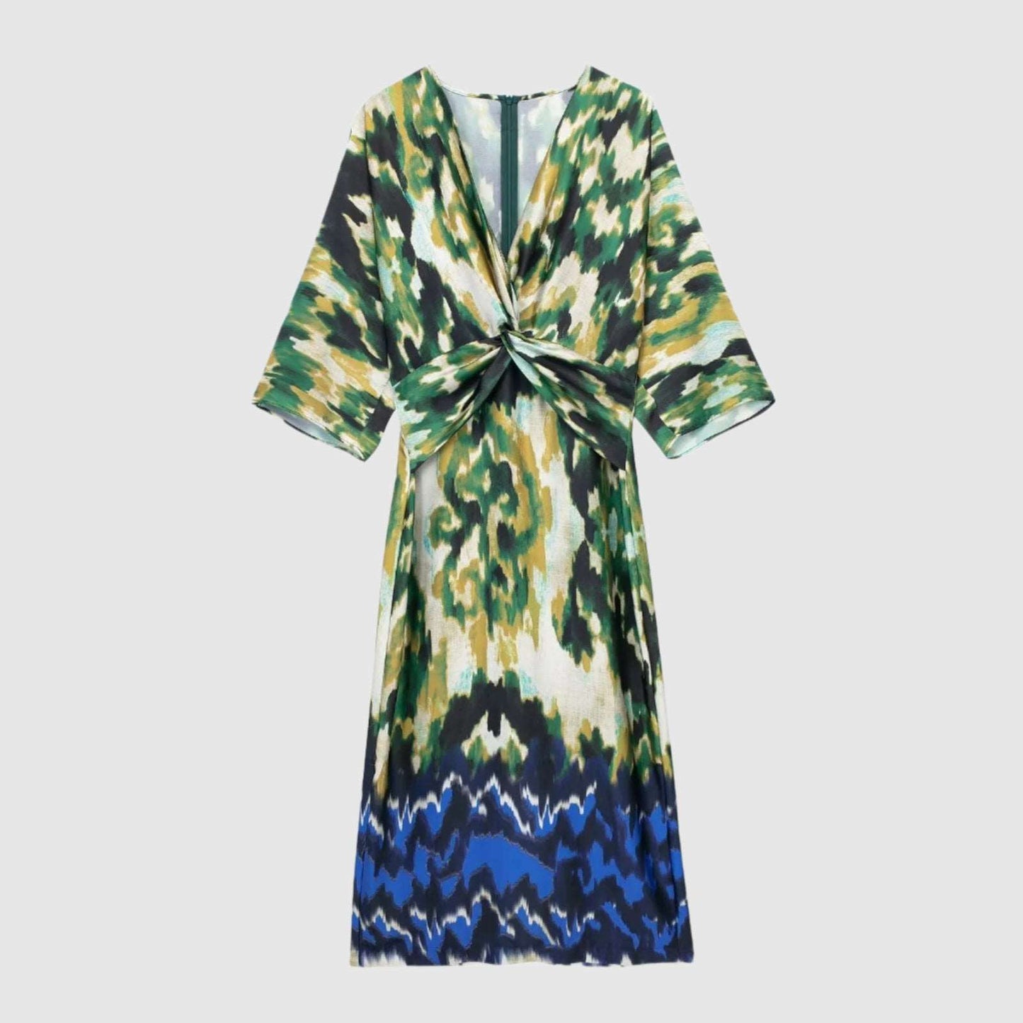 Women's Long Loose Satin V-neck Shirt Dress - ChoreGirl