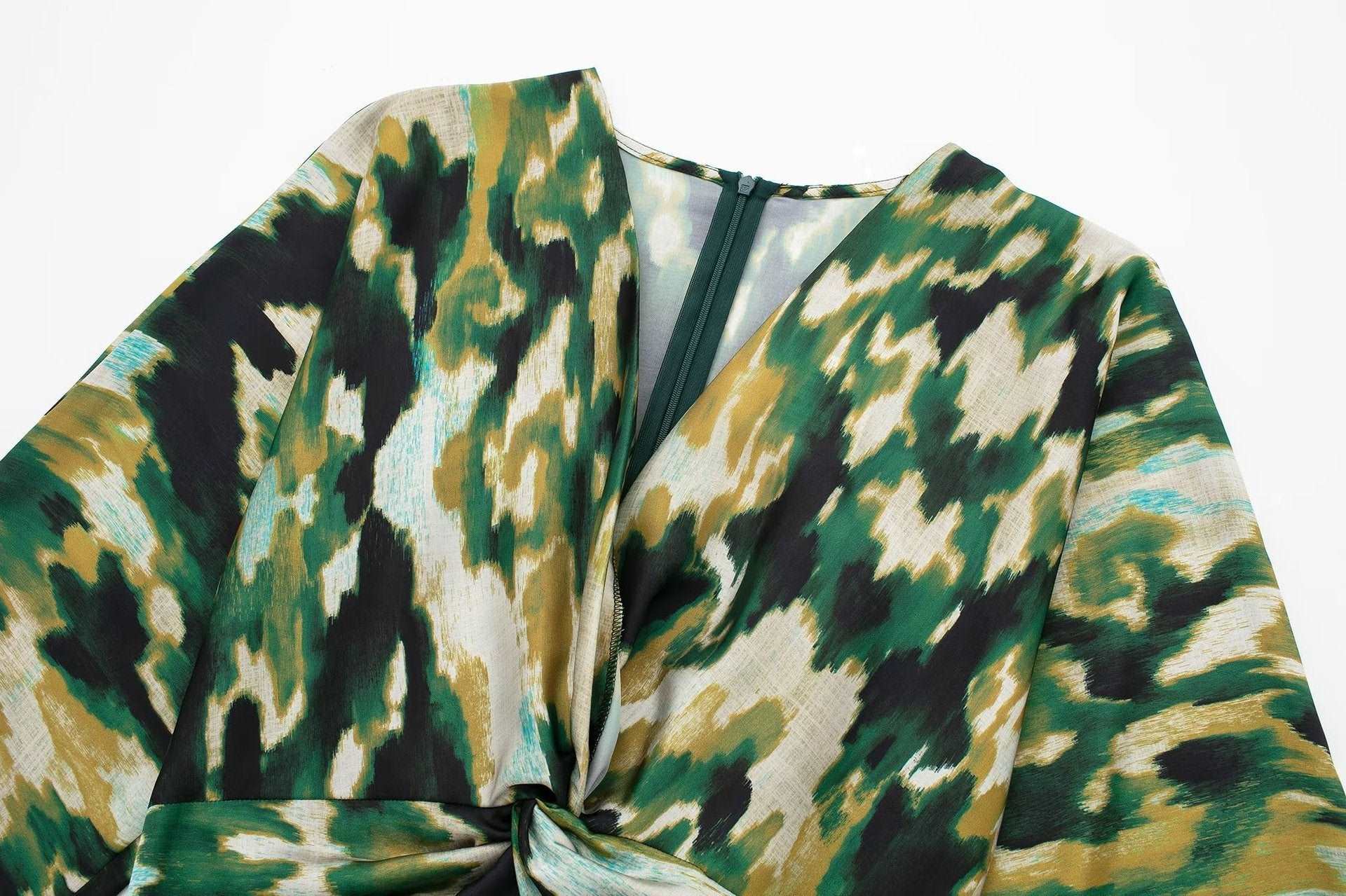 Women's Long Loose Satin V-neck Shirt Dress - ChoreGirl