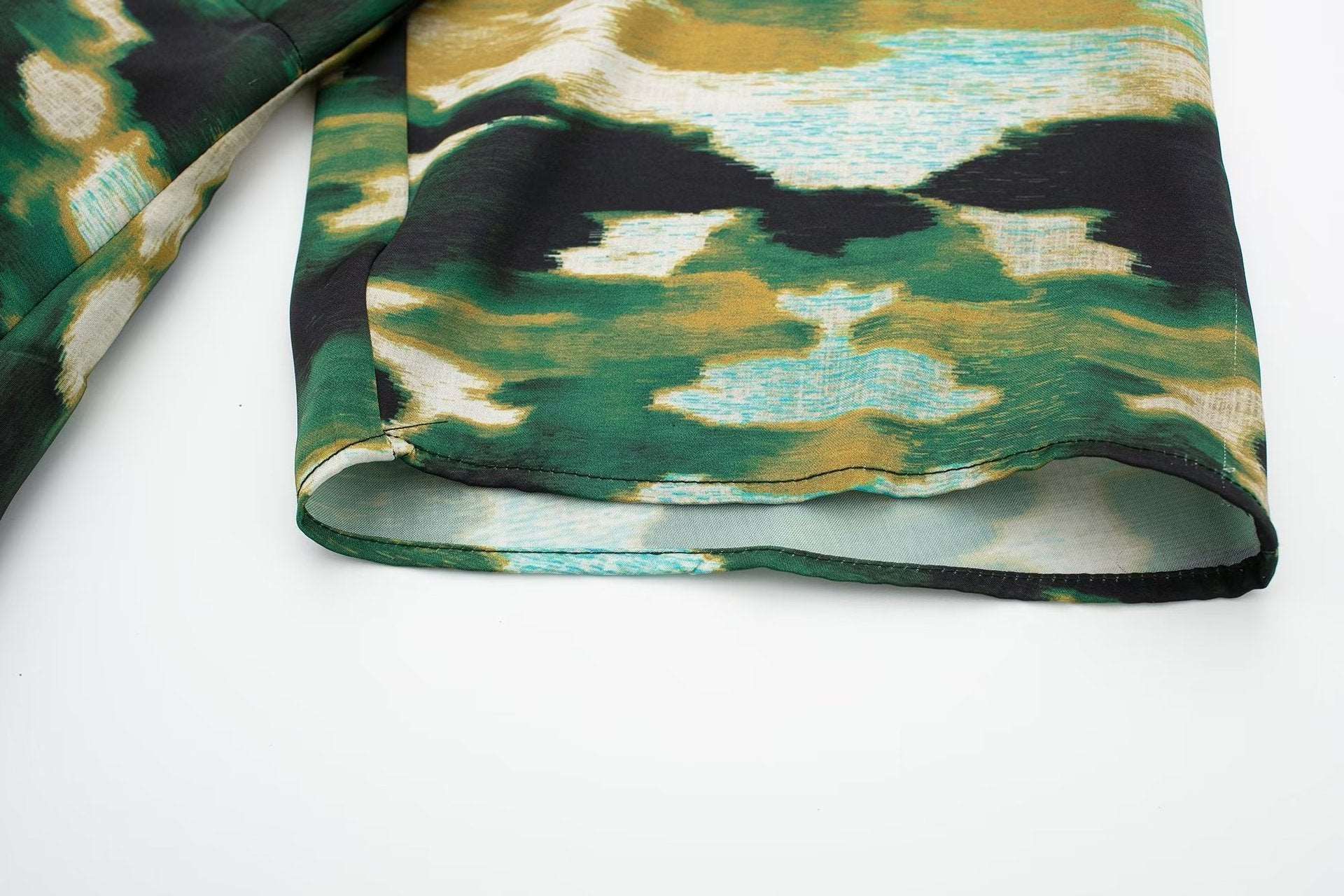 Women's Long Loose Satin V-neck Shirt Dress - ChoreGirl