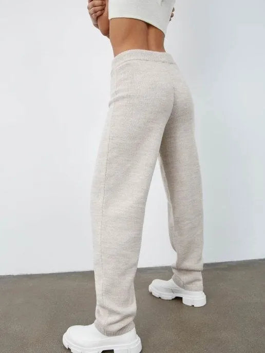 Women's Loose Wool Cardigan and Pants Outfit Set - ChoreGirl