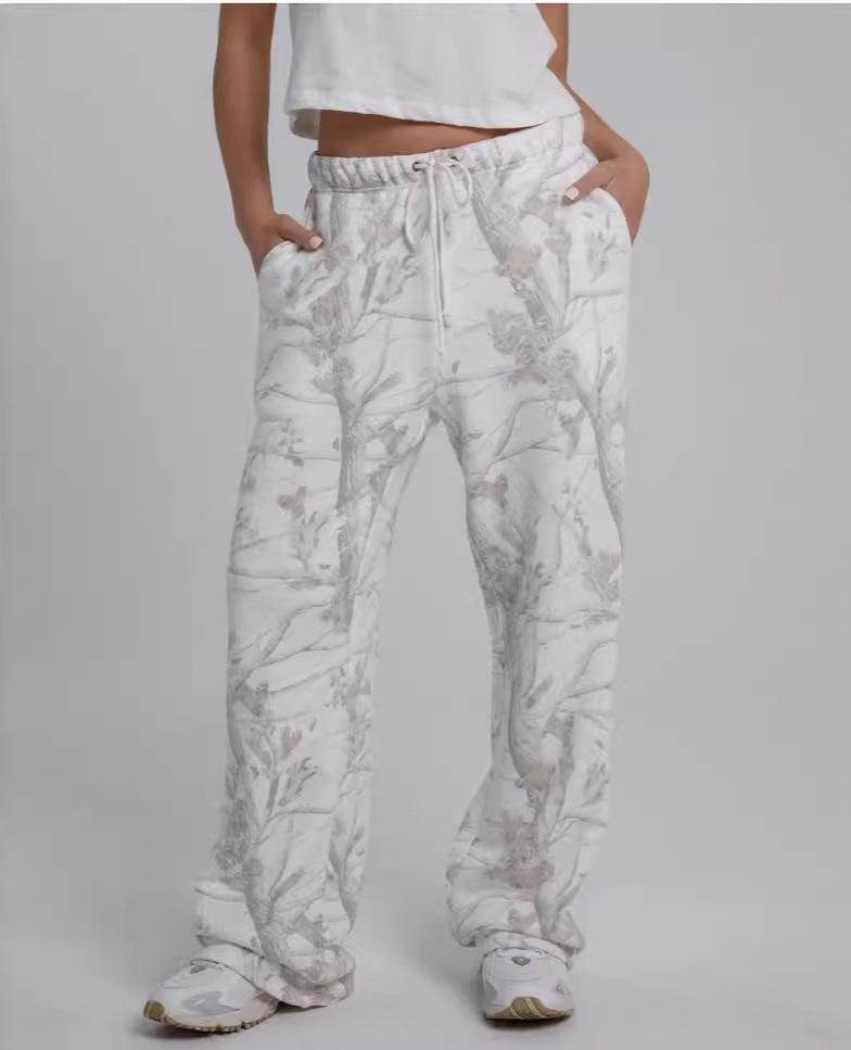 Women's Maple Leaf Print Sweatshirt and Sweatpants Sports Outfit Set - ChoreGirl