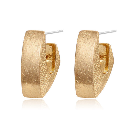 Women's Narrow Matte Scratched Effect Earrings - ChoreGirl