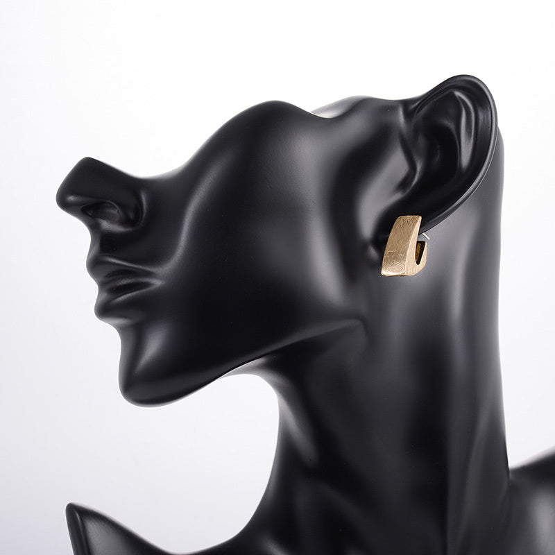 Women's Narrow Matte Scratched Effect Earrings - ChoreGirl