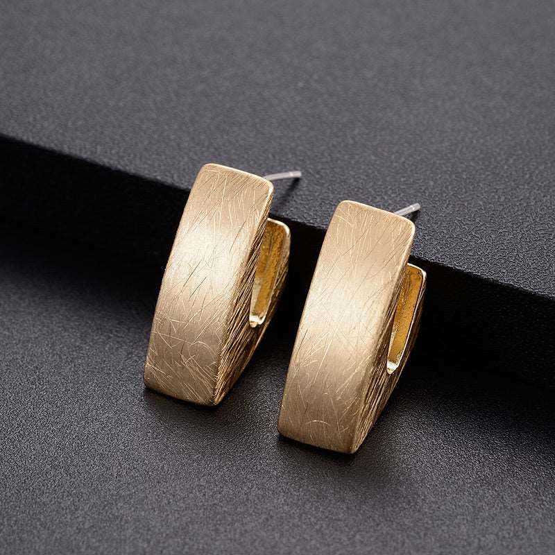 Women's Narrow Matte Scratched Effect Earrings - ChoreGirl