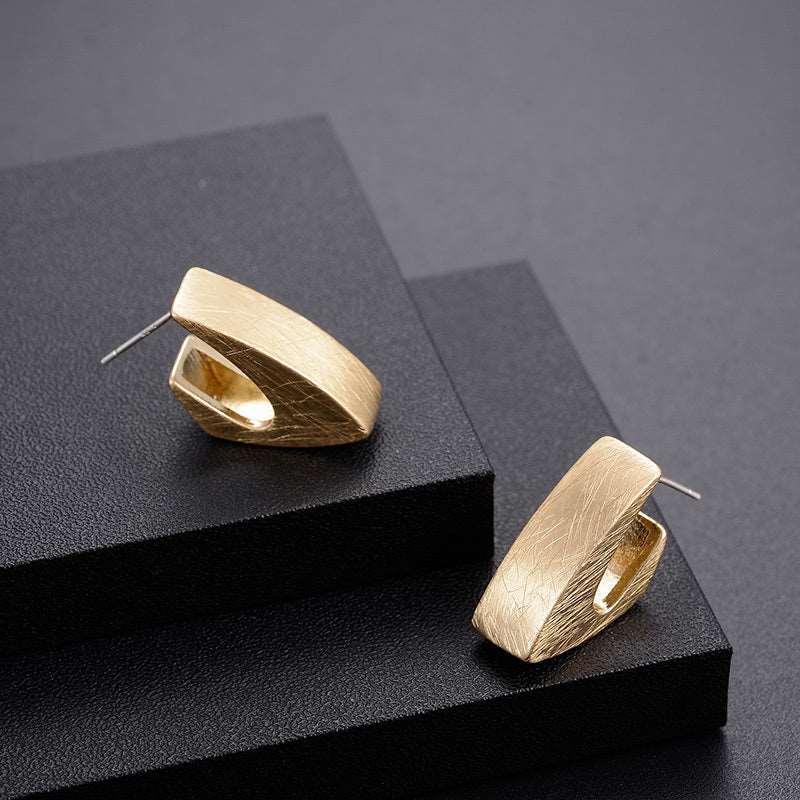 Women's Narrow Matte Scratched Effect Earrings - ChoreGirl