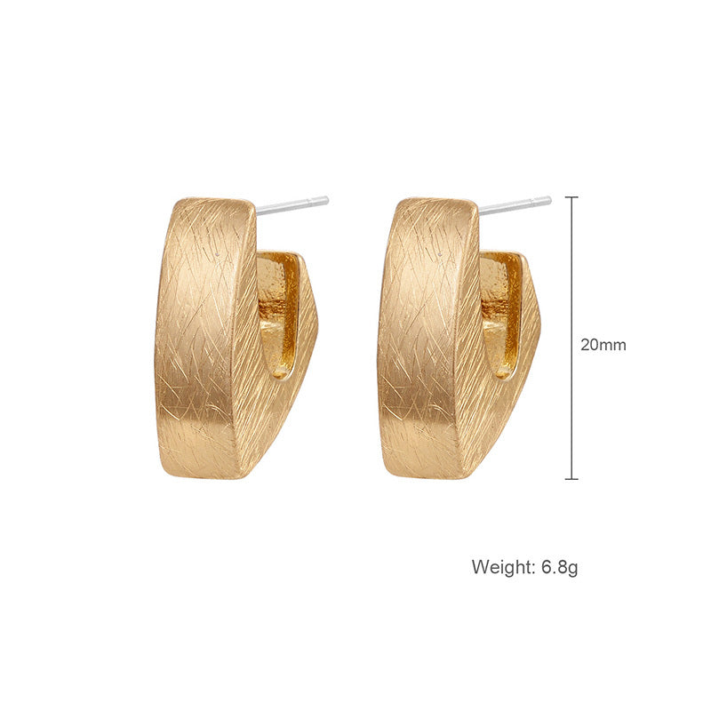 Women's Narrow Matte Scratched Effect Earrings - ChoreGirl