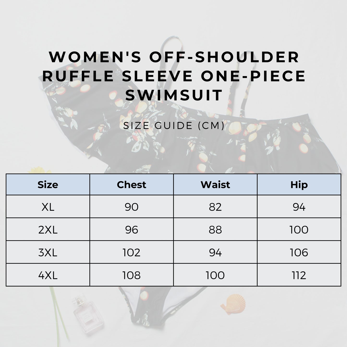 Women's Off-shoulder Ruffle Sleeve One-piece Swimsuit - ChoreGirl