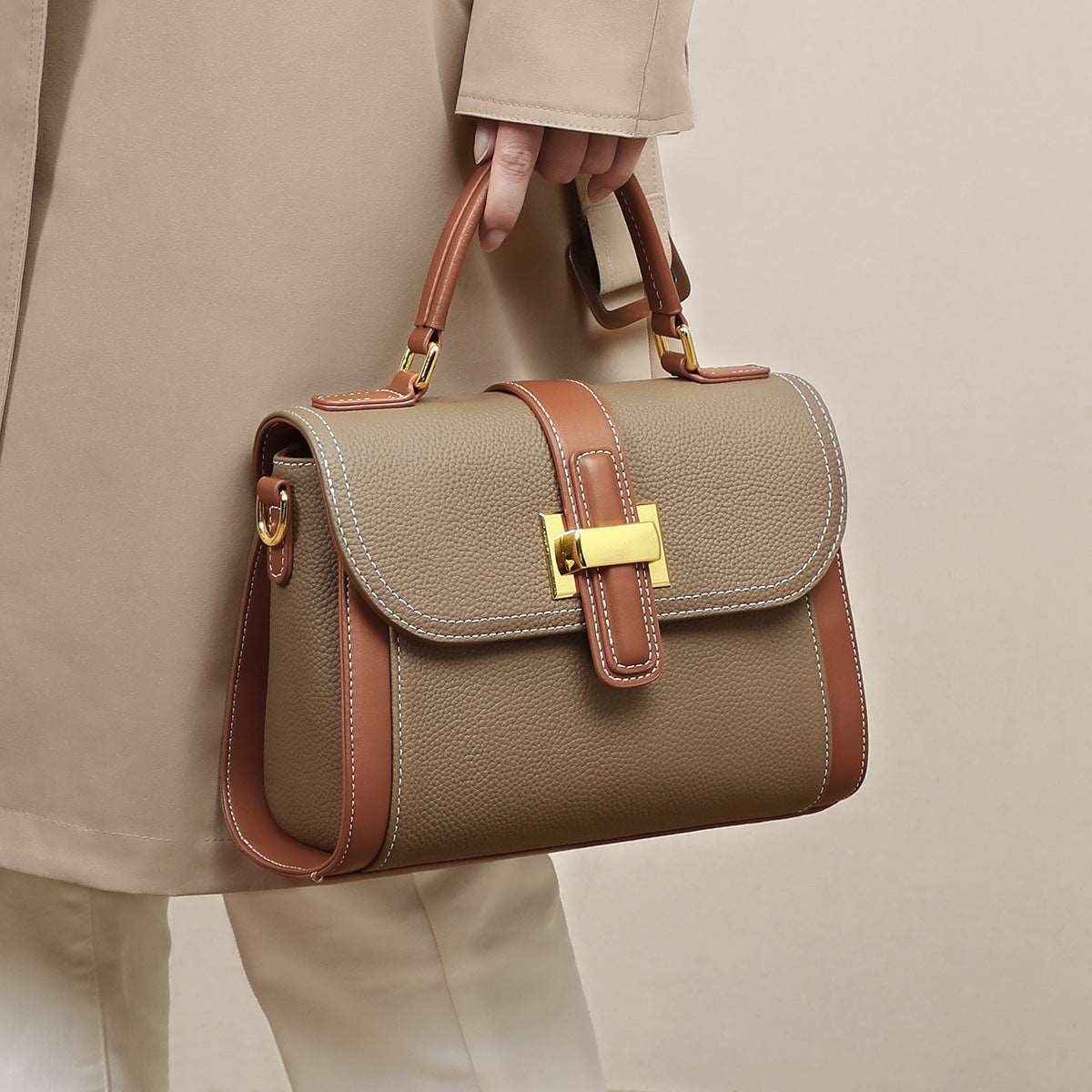 Women's One-shoulder Genuine Leather Handbag - ChoreGirl