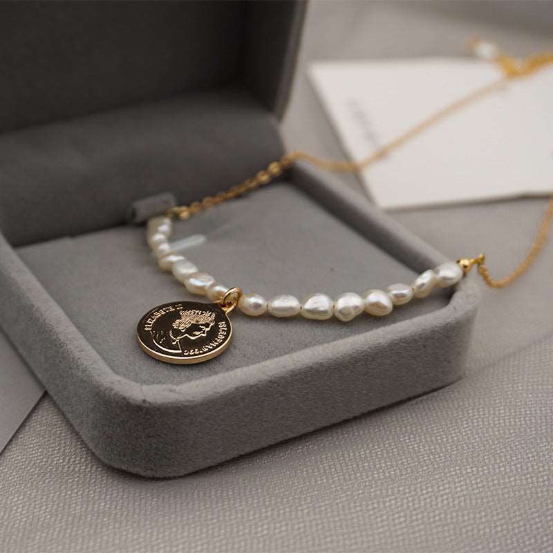 Women's Pearl Chain Necklace with Pendant - ChoreGirl