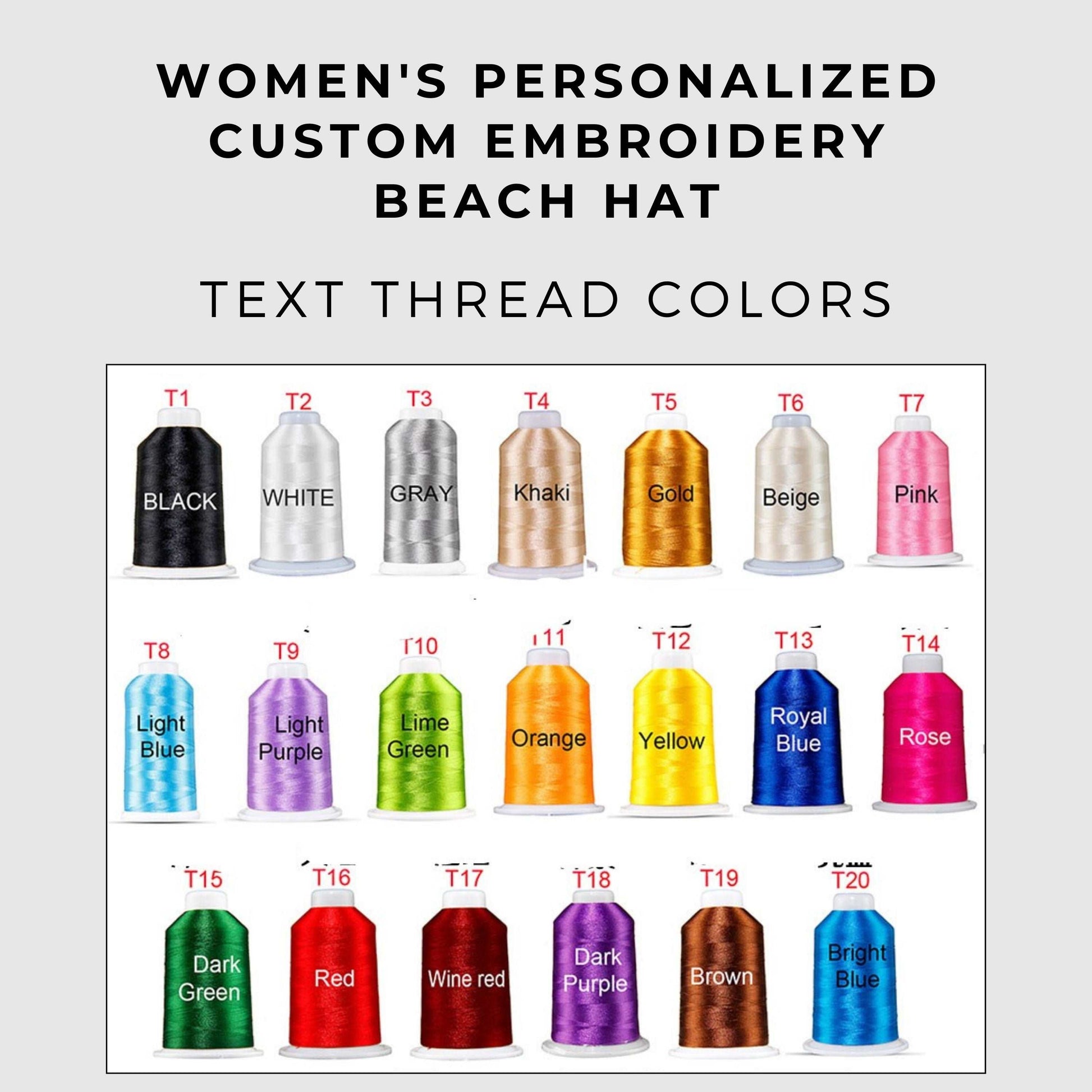 Custom Women's Embroidery Beach Hat | PERSONALIZED - ChoreGirl