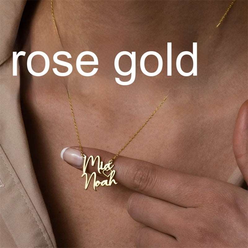 Custom Women's Personalized Double Name Stainless Steel Necklace | PERSONALIZED - ChoreGirl