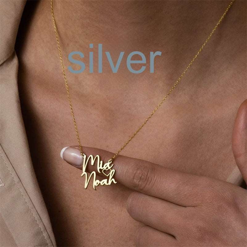 Custom Women's Personalized Double Name Stainless Steel Necklace | PERSONALIZED - ChoreGirl