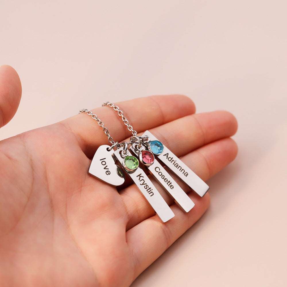Women's Custom Name and Birthday Stone Necklace | PERSONALIZED - ChoreGirl