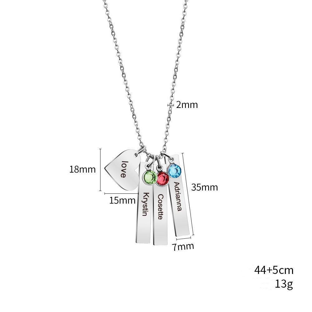 Women's Custom Name and Birthday Stone Necklace | PERSONALIZED - ChoreGirl