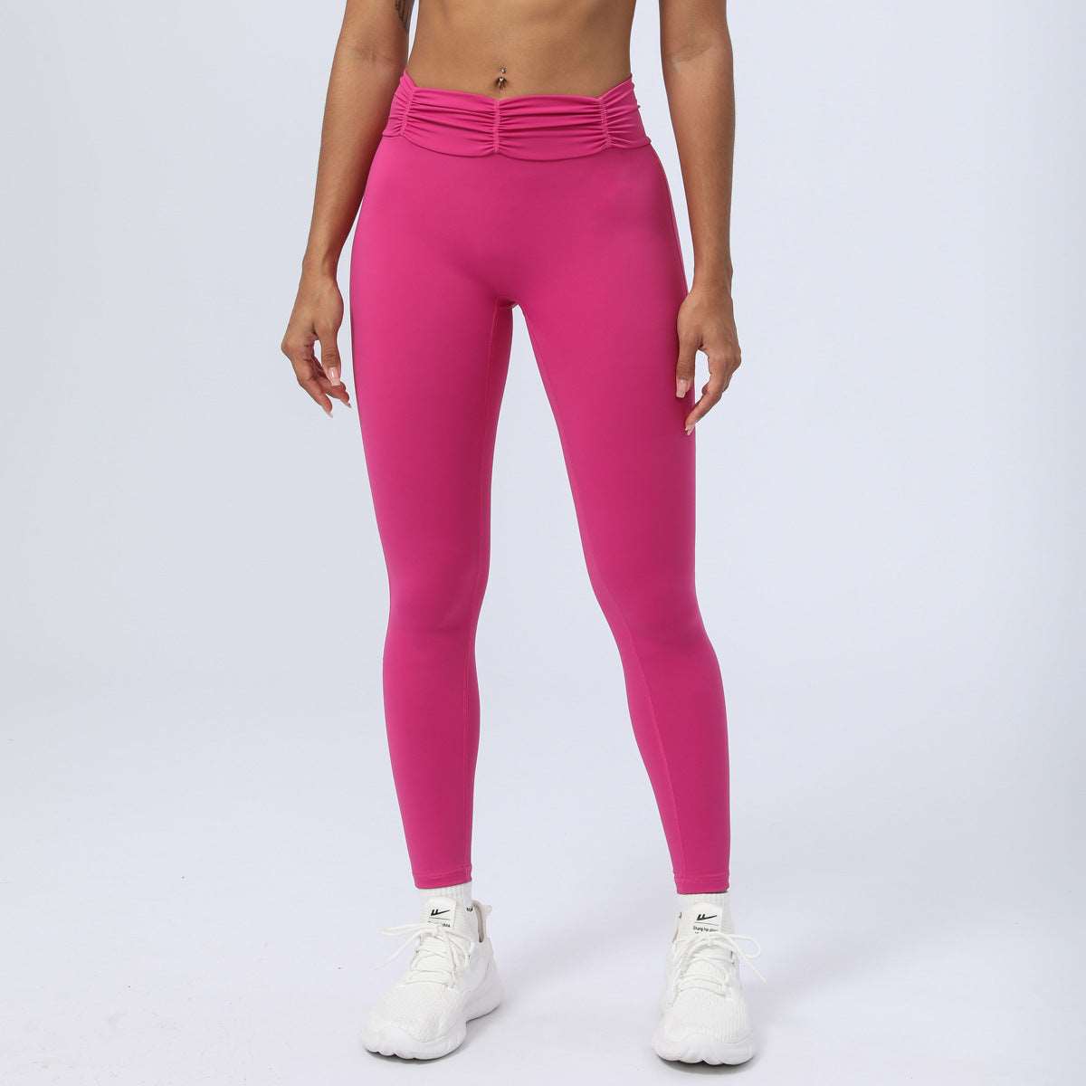 Women's Pleated Thigh Sports Yoga Pants - ChoreGirl