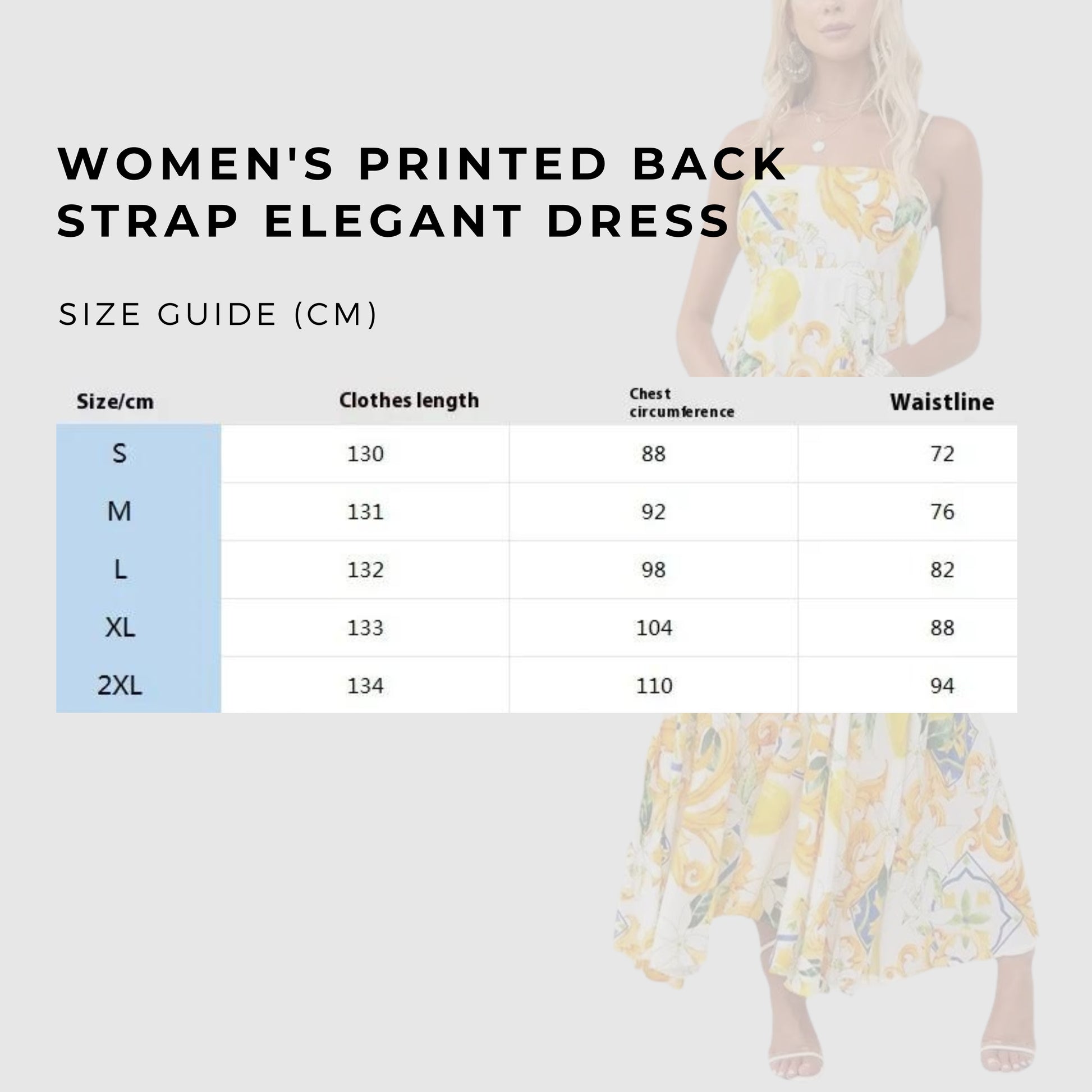Women's Printed Back Strap Elegant Dress - ChoreGirl