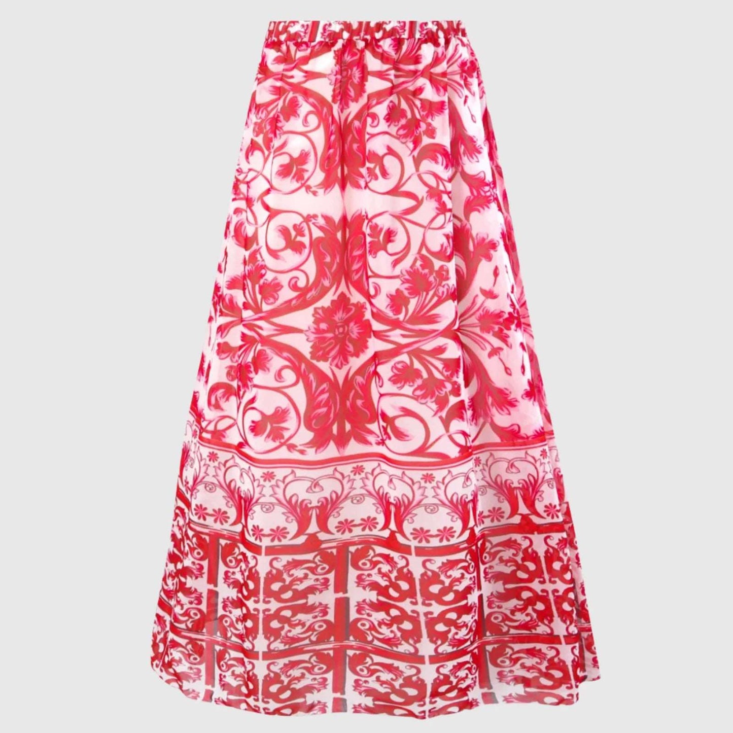 Women's Printed Swimwear One-piece Swimsuit with Cover-Up Long Skirt - ChoreGirl