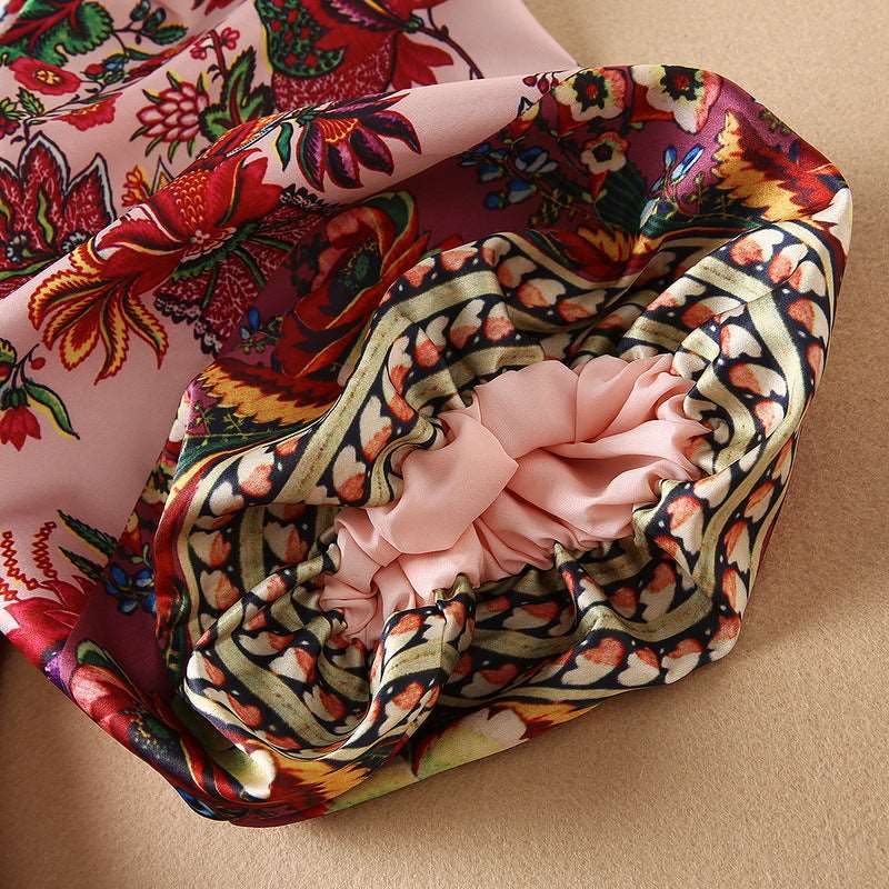 Women's Puff Sleeve Printed Pleated Swing Dress - ChoreGirl