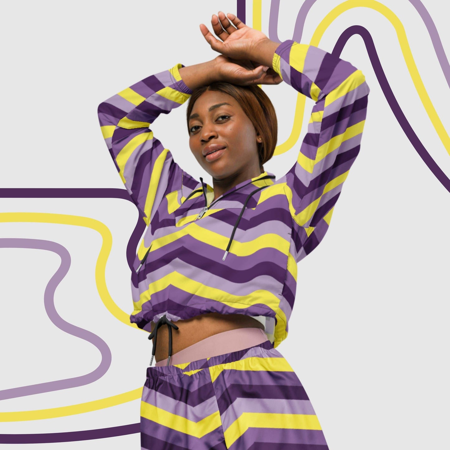 Custom Women’s Retro Cropped Windbreaker Jacket | PERSONALIZED - ChoreGirl