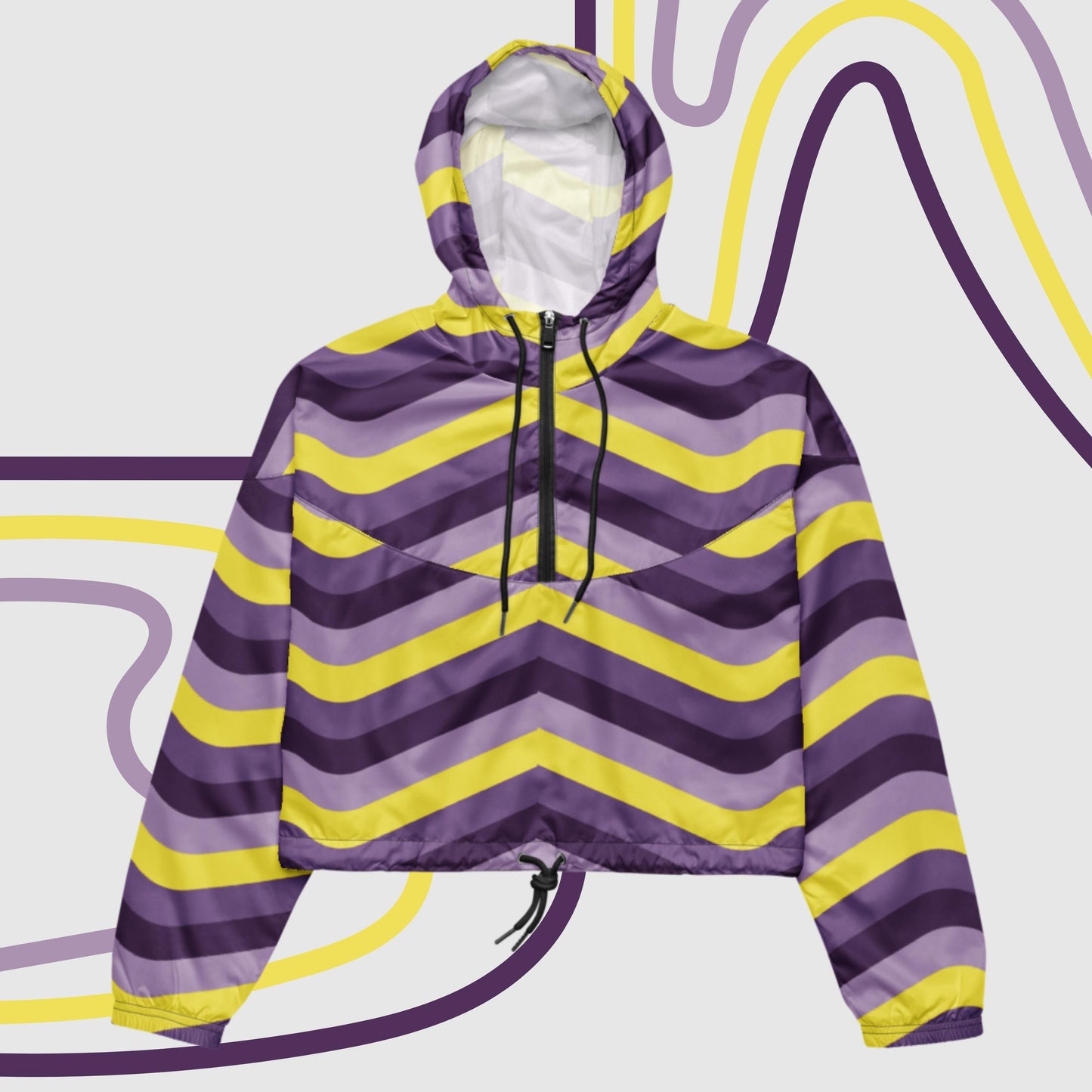 Custom Women’s Retro Cropped Windbreaker Jacket | PERSONALIZED - ChoreGirl