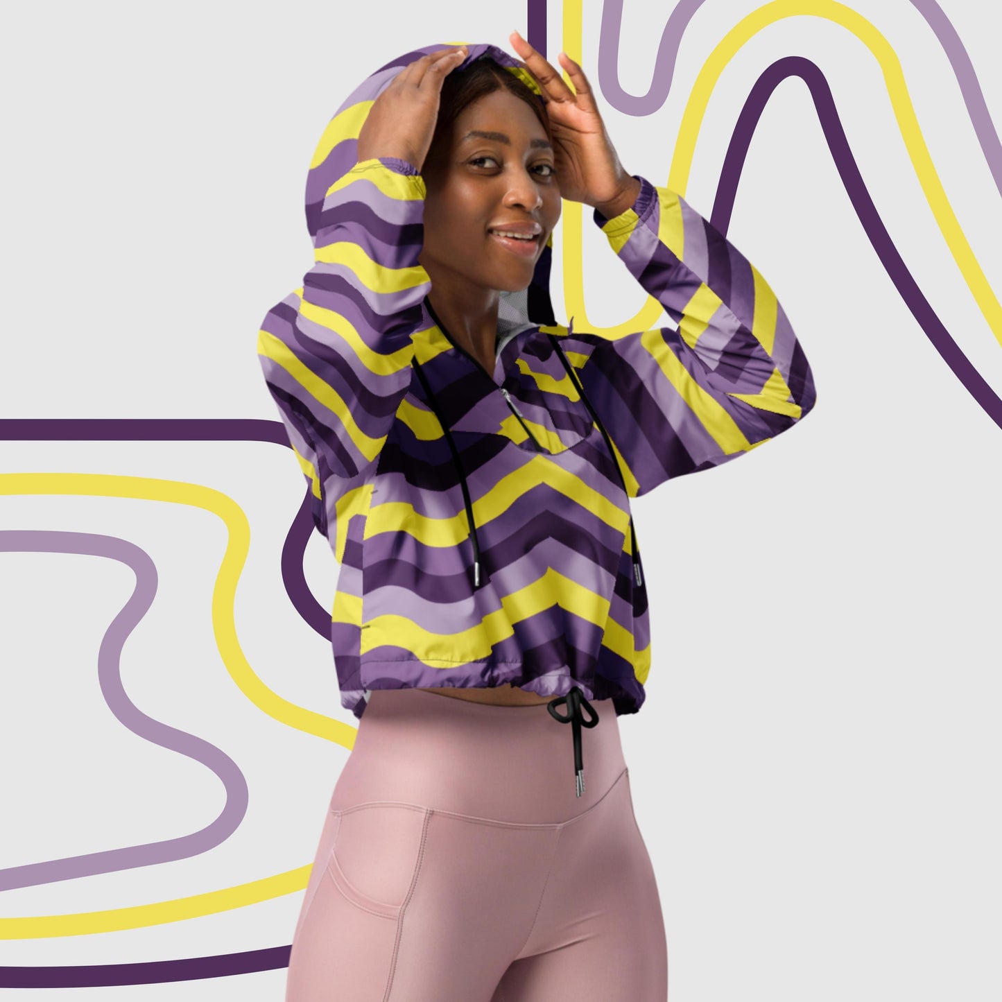 Custom Women’s Retro Cropped Windbreaker Jacket | PERSONALIZED - ChoreGirl