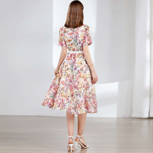 Women's Retro Elegant Shirt Dress (without belt) - ChoreGirl